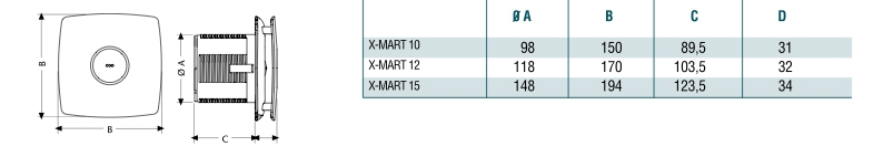Вентилятор накладной Cata X-Mart 10 Hygro (таймер, датчик влажности)